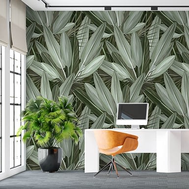 leafy wall - fototapeta - artgroup.com.pl