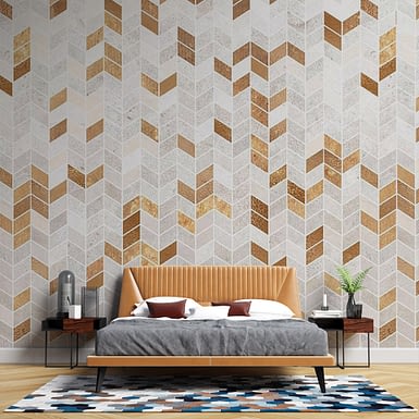 Golden Tiles - Tapeta designerska - artgroup.com.pl