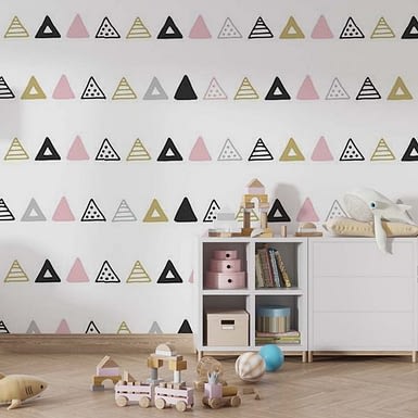 Triangle patchwork - tapeta dziecięca - artgroup.com.pl